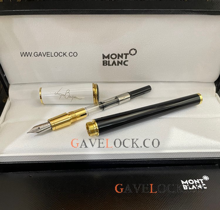 Best Quality Mont blanc Ingrid Bergman Fountain Pen Gold White Black